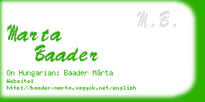 marta baader business card